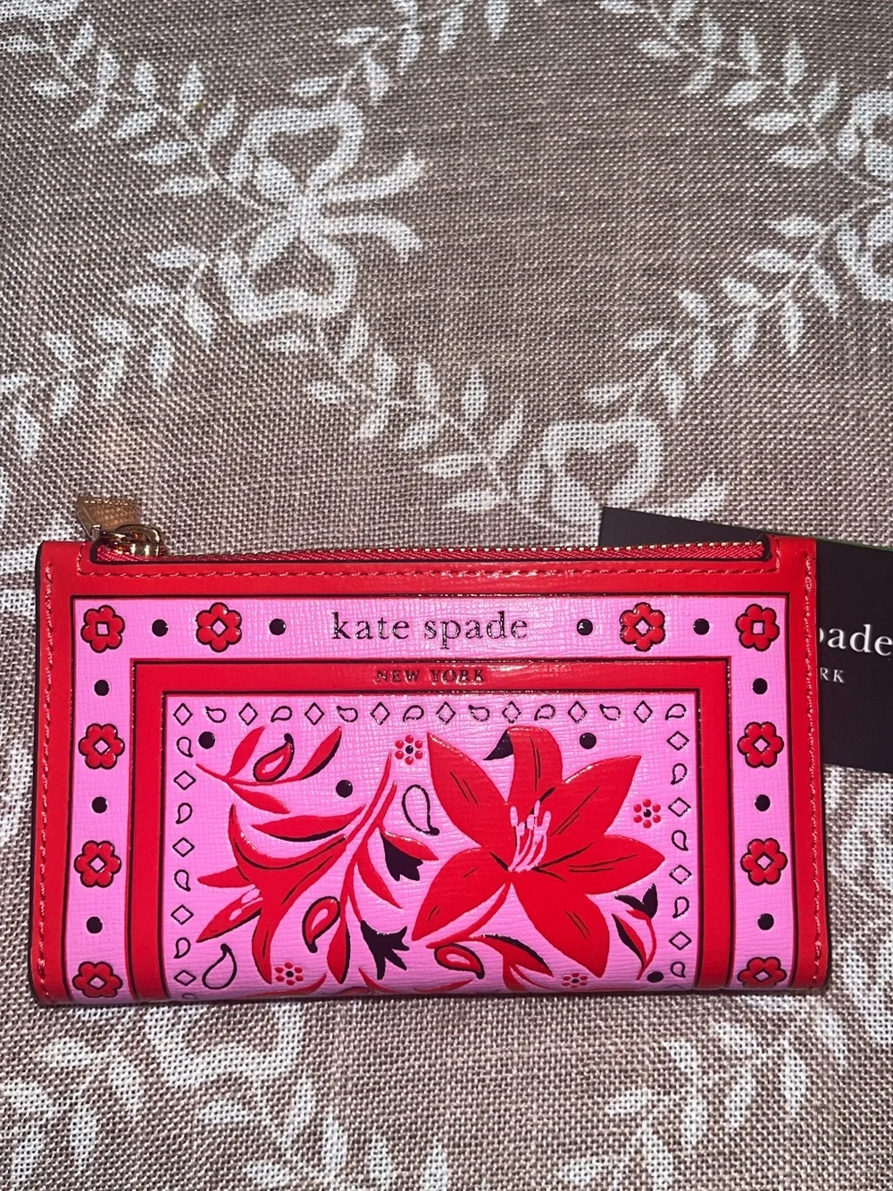 NWT! kate spade Morgan Bandana Small Slim Bifold Wallet
